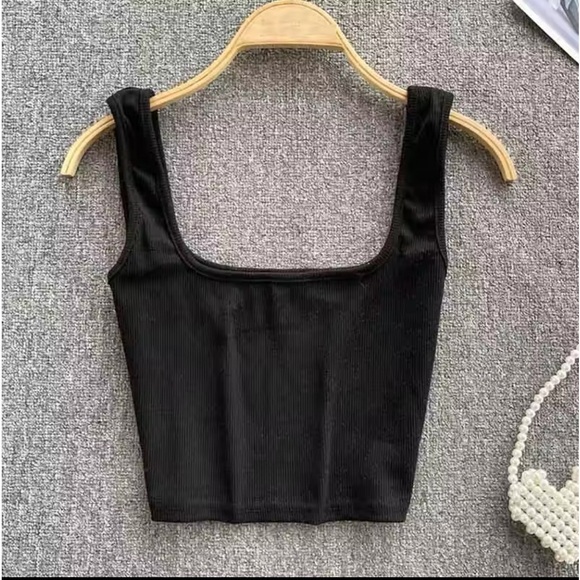 Womens Ribbed Solid Slim Fit Crop Tank Top/Cami/Bralette | NEW!!! 💜💗🩵 - Picture 3 of 15